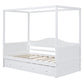 White Wood Twin Daybed Frame With Trundle