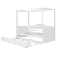 White Wood Twin Daybed Frame With Trundle