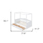 White Wood Twin Daybed Frame With Drawers