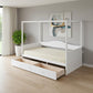 White Wood Twin Daybed Frame With Drawers