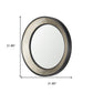 22" Champagne And Dark Brown Metal And Solid Wood Round Framed Accent Mirror