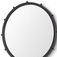 25" Black Metal Beaded Round Framed Accent Mirror