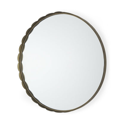 30" Gold Metal Scalloped Framed Accent Mirror