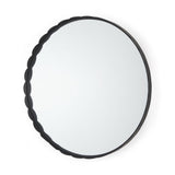 30" Black Metal Scalloped Framed Accent Mirror
