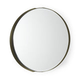 24" Gold Metal Round Framed Accent Mirror