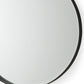 24" Black Metal Round Framed Accent Mirror