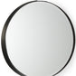 24" Black Metal Round Framed Accent Mirror