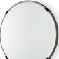 24" Gold And Black Metal Round Framed Accent Mirror