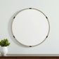 29" Gold And Black Metal Round Framed Accent Mirror