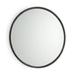 36" Black Metal Round Framed Accent Mirror