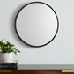 36" Black Metal Round Framed Accent Mirror