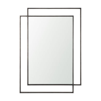 43" Gray Metal Double Frame Accent Mirror