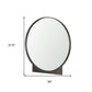 38" Gunmetal Metal Round And Rectangle Framed Accent Mirror