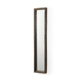 59" Brown Solid Wood Framed Accent Mirror