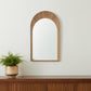 48" Light Brown Solid Wood Arch Framed Accent Mirror
