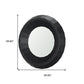 30" Black Solid Wood Faceted And Beaded Round Framed Accent Mirror
