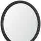 30" Black Solid Wood Beaded Round Framed Accent Mirror