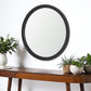 30" Black Solid Wood Beaded Round Framed Accent Mirror