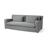 93" Dark Gray Slipcovered Fabric Sofa With Toss Pillows