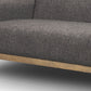 90" Gray Fabric Sofa With Brown Legs