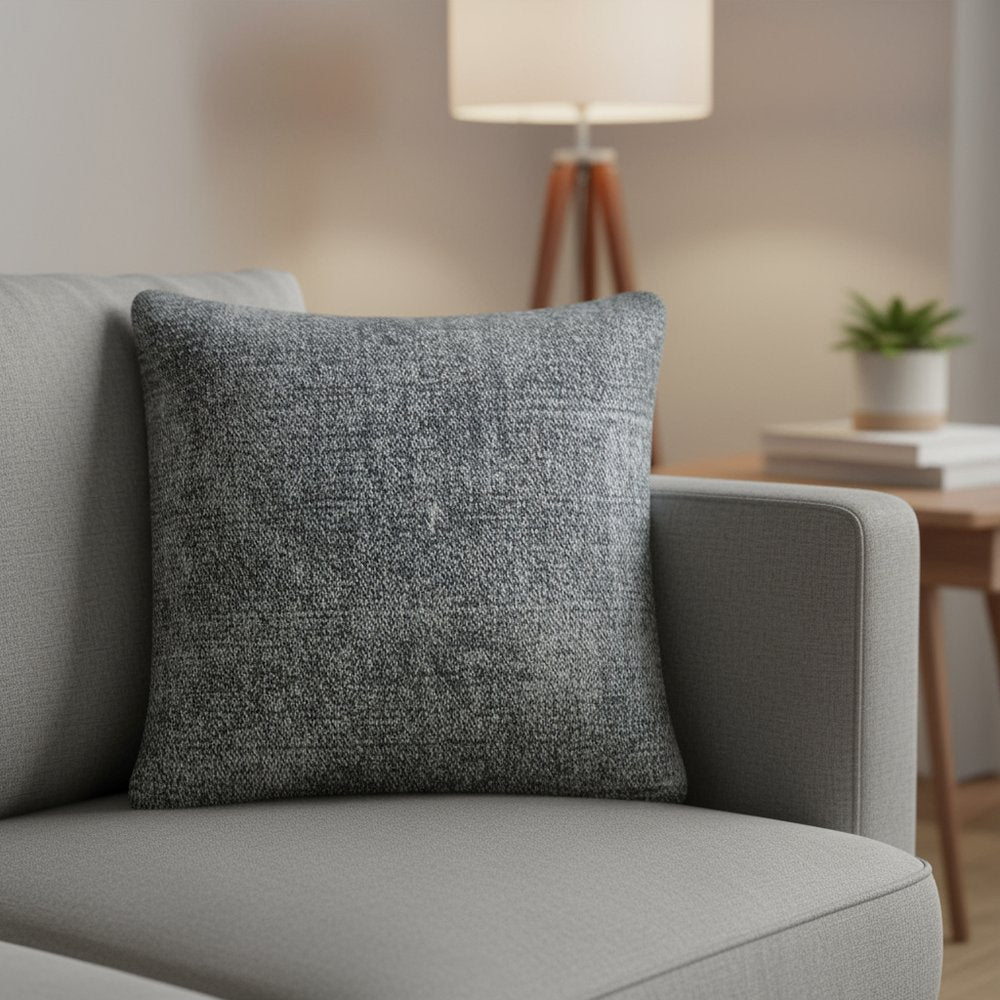 21" Gray Splatter Linen Throw Pillow Cover