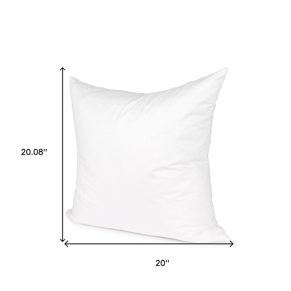 20" White Cotton Down Blend Throw Pillow Insert
