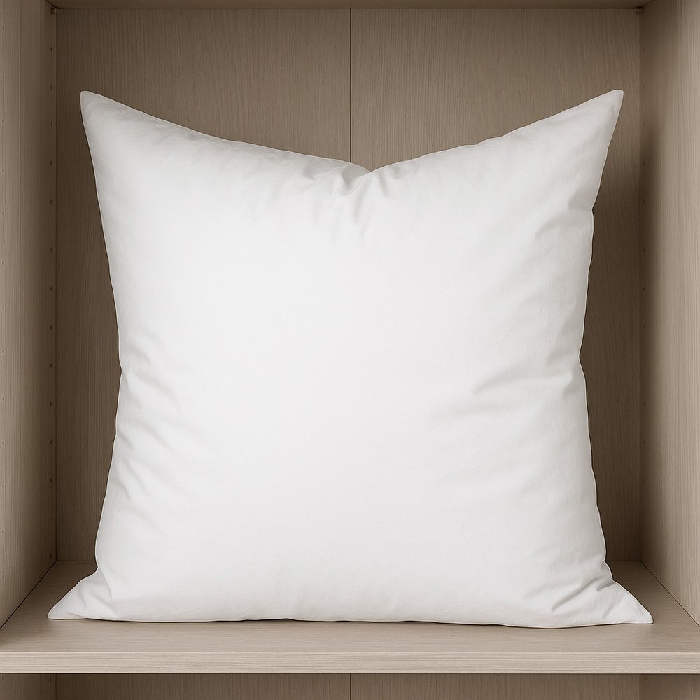 20" White Cotton Down Blend Throw Pillow Insert