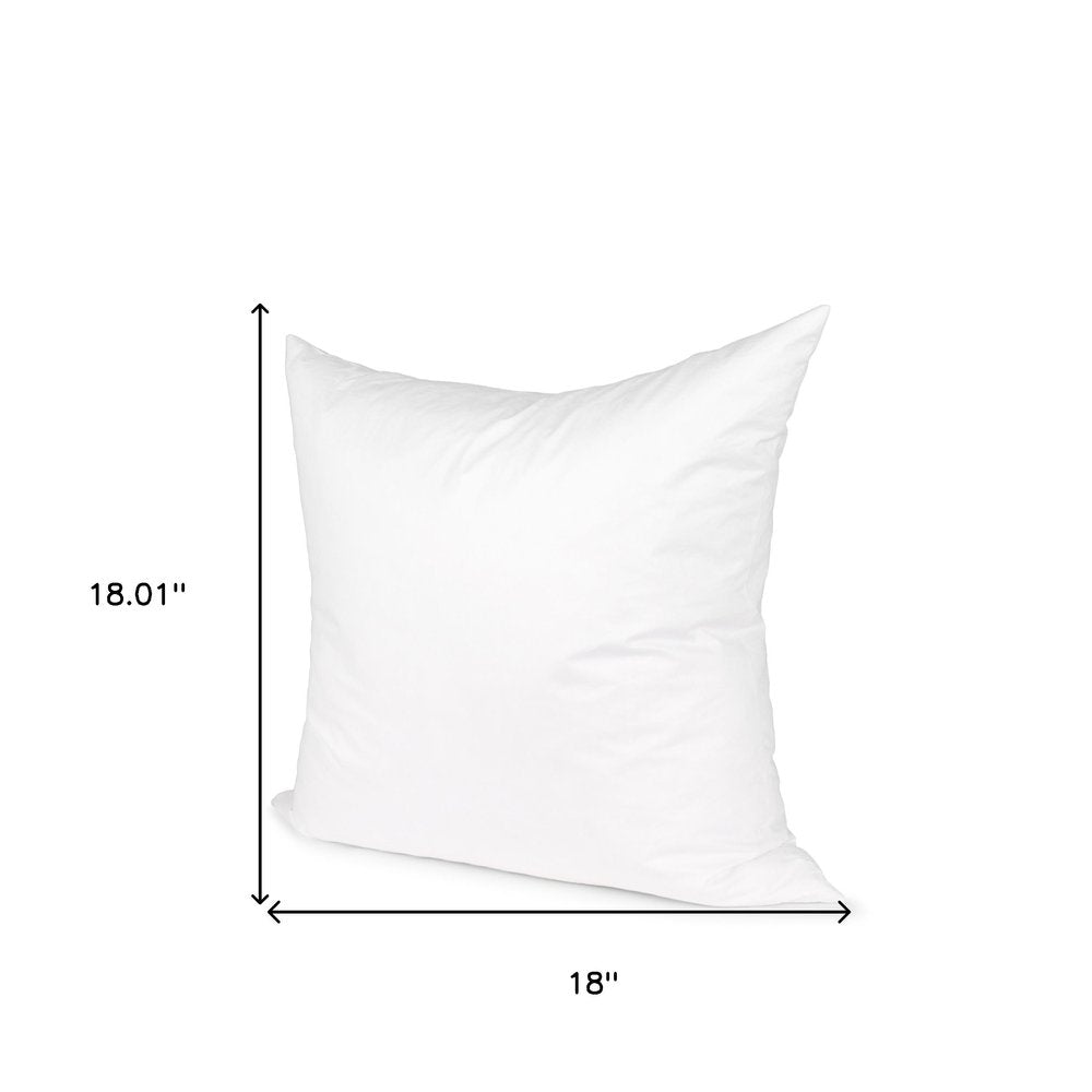 18" White Cotton Down Blend Throw Pillow Insert