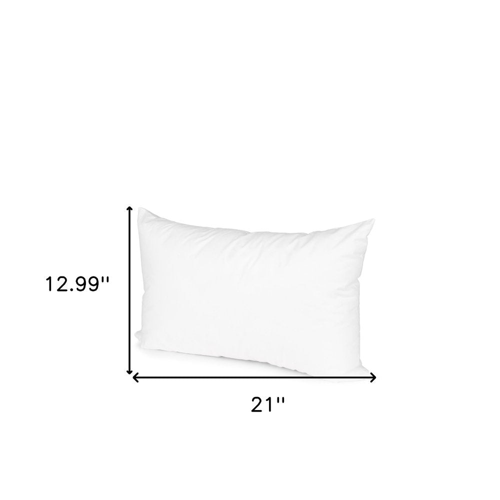 13" X 21" White Lumbar Cotton Down Blend Throw Pillow Insert