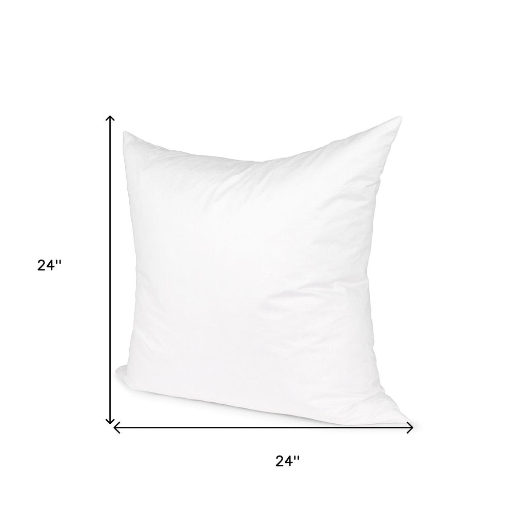 24" White Cotton Down Blend Throw Pillow Insert