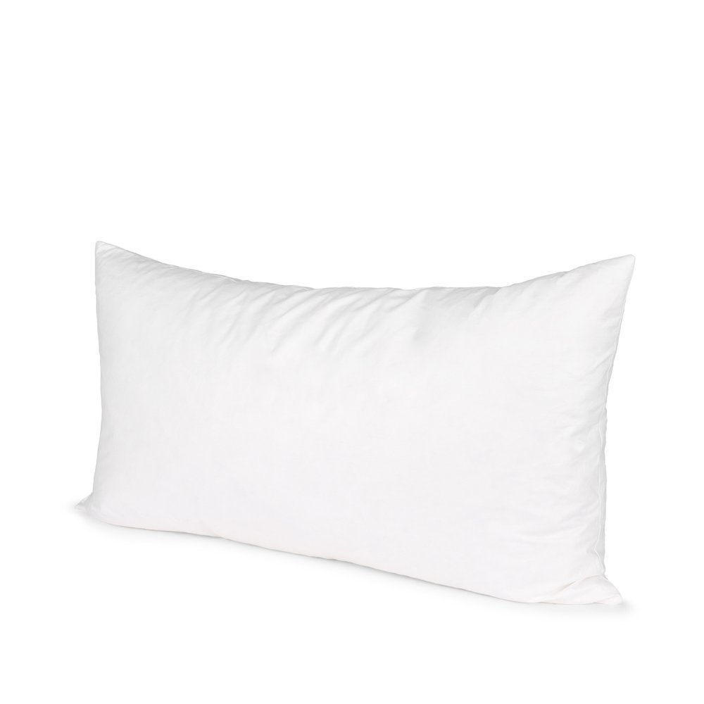 16" X 28" White Cotton Down Blend Throw Pillow Insert