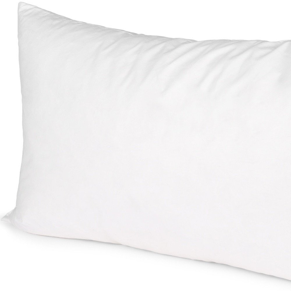 16" X 28" White Cotton Down Blend Throw Pillow Insert