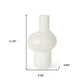 12" White Mottled Handblown Glass Table Vase