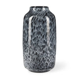 12" Black Mottled Cylinder Glass Table Vase