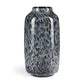 12" Black Mottled Cylinder Glass Table Vase