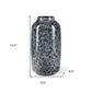12" Black Mottled Cylinder Glass Table Vase
