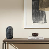 12" Black Mottled Cylinder Glass Table Vase