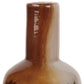 9" Amber Cream And Dark Brown Abstract Tulip Glass Table Vase