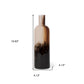 11" Amber Cream And Dark Brown Abstract Glass Table Vase