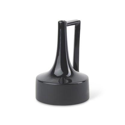 10" Black Ceramic Jug Vase