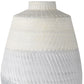 17" Cream And Gray Geometric Ceramic Table Vase