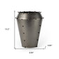 12" Gray Metal Table Vase