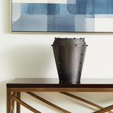 12" Gray Metal Table Vase