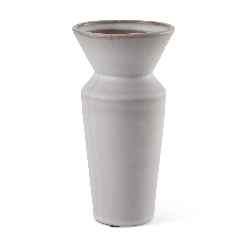 10" Cream Ceramic Table Vase