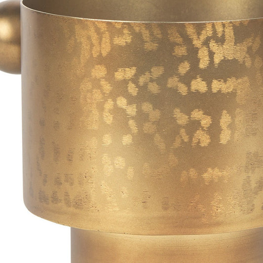 7" Gold Cast Iron Round Table Vase