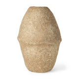 18" Beige Paper Mache Cylinder Table Vase