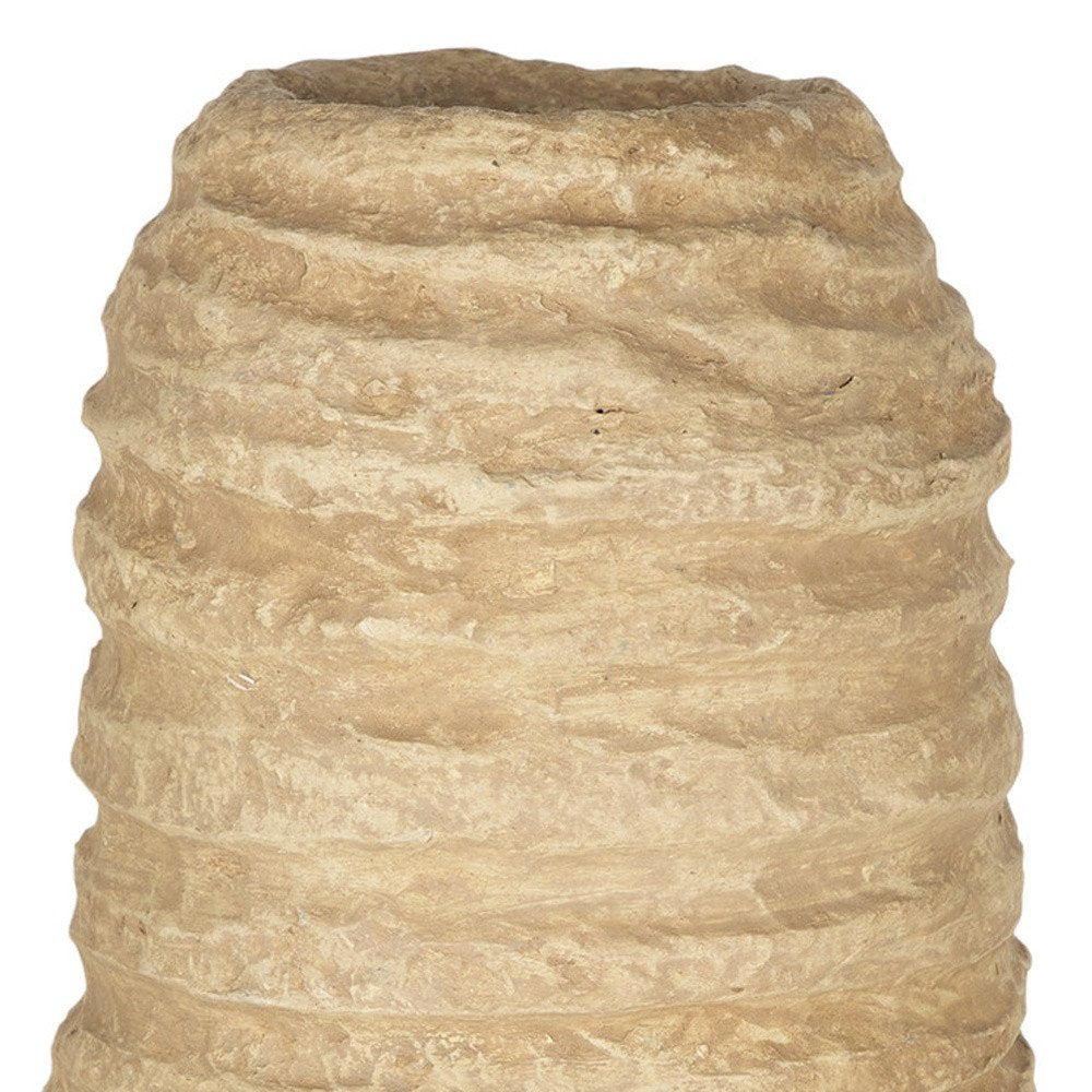 18" Beige Paper Mache Table Vase