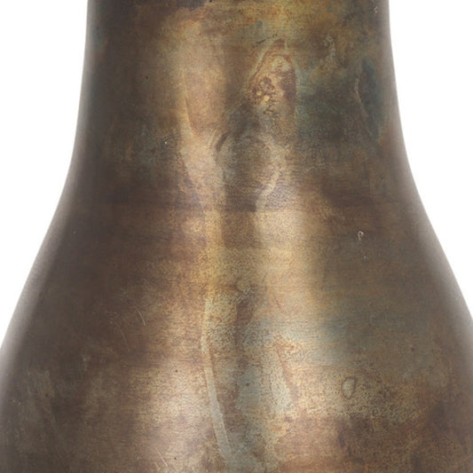 12" Antiqued Gold Metal Table Vase