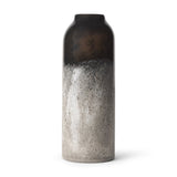 12" Black And Gray Glass Cylinder Table Vase