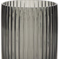 8" Black Cylinder Ribbed Glass Table Vase